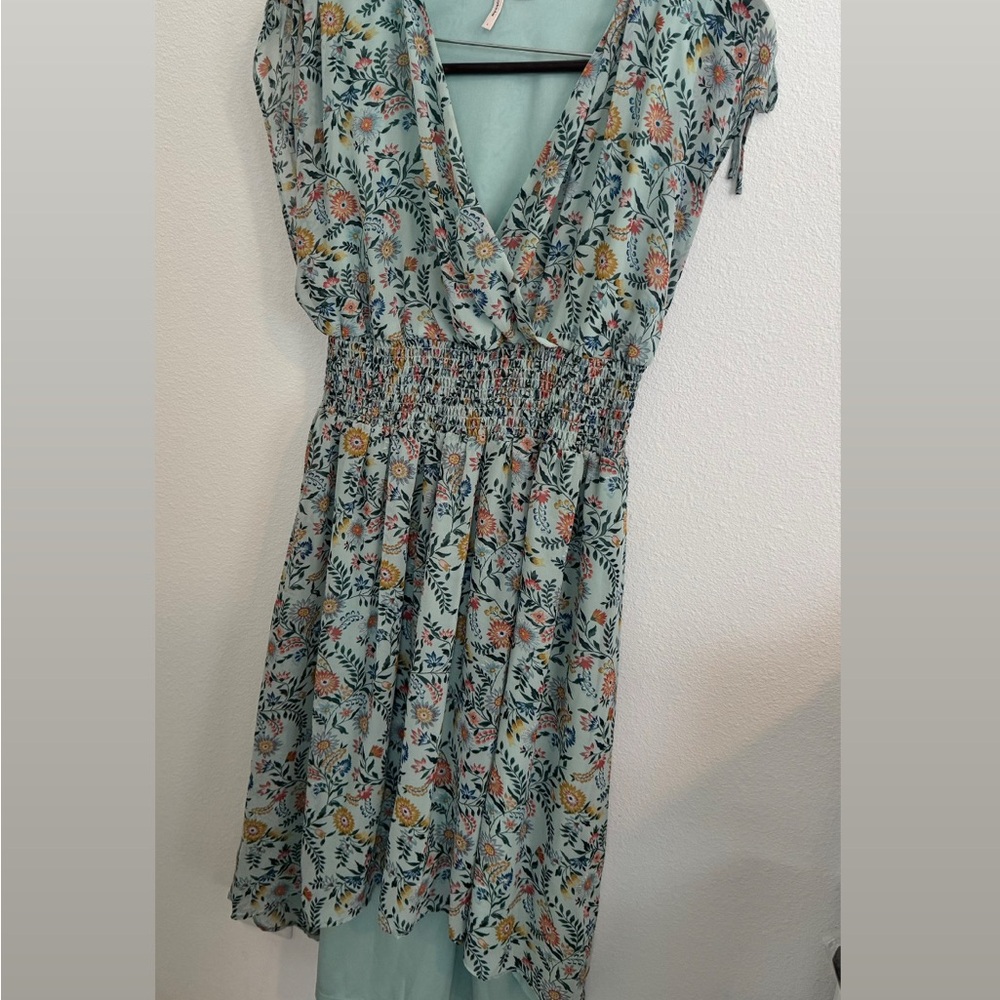BCBGeneration Blue Ruffled Tiered Sundress